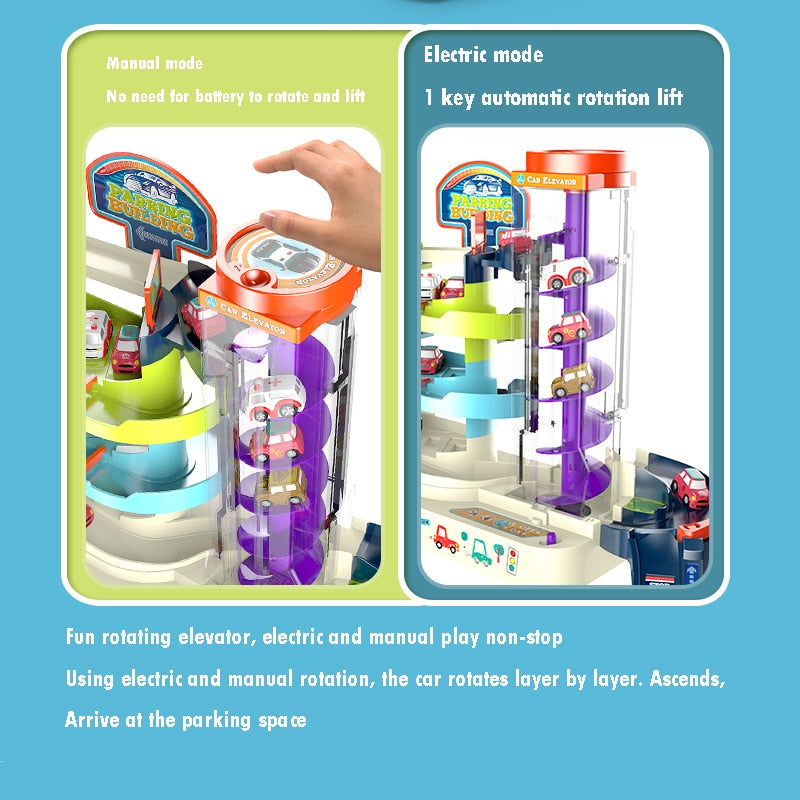Toy Car Track Parking Building Playset