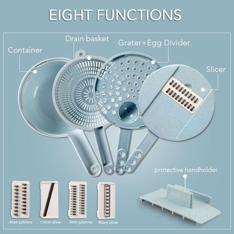 Mandoline Slicer Cutter & Grater For Vegetable (8 Functions In 1 )