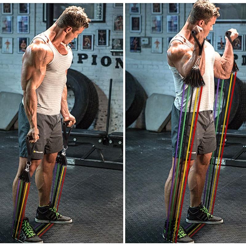 11Pcs Resistance Band Set For Home/Gym Workout
